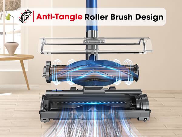 Anti-Tangle Roller Brush Design