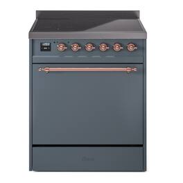 ILVE - Nostalgie II 30 inch Induction Range with 4 Induction Elements - Blue Grey