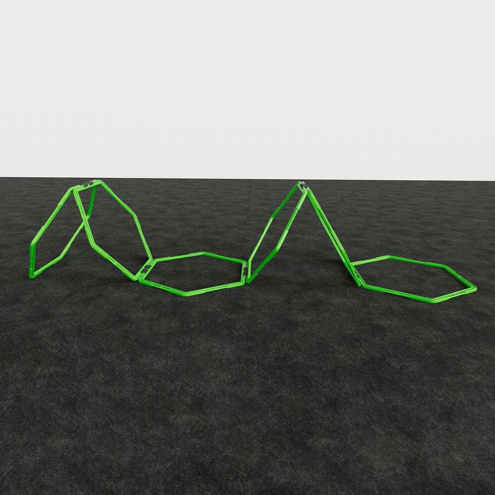 Alt View 3. Power Systems - Hex Agility Rings Set – Speed & Footwork Training Equipment for Multi-Sport - Green.