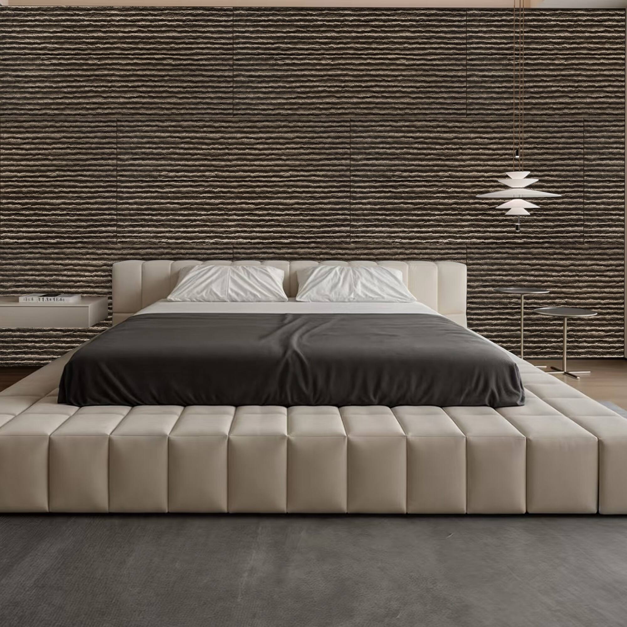 Alt View 2. Boyel Living - 12-Pack 23.62-in x 47.24-in Natural 3D Faux Stone Polyurethane Wall Panel - Natural.