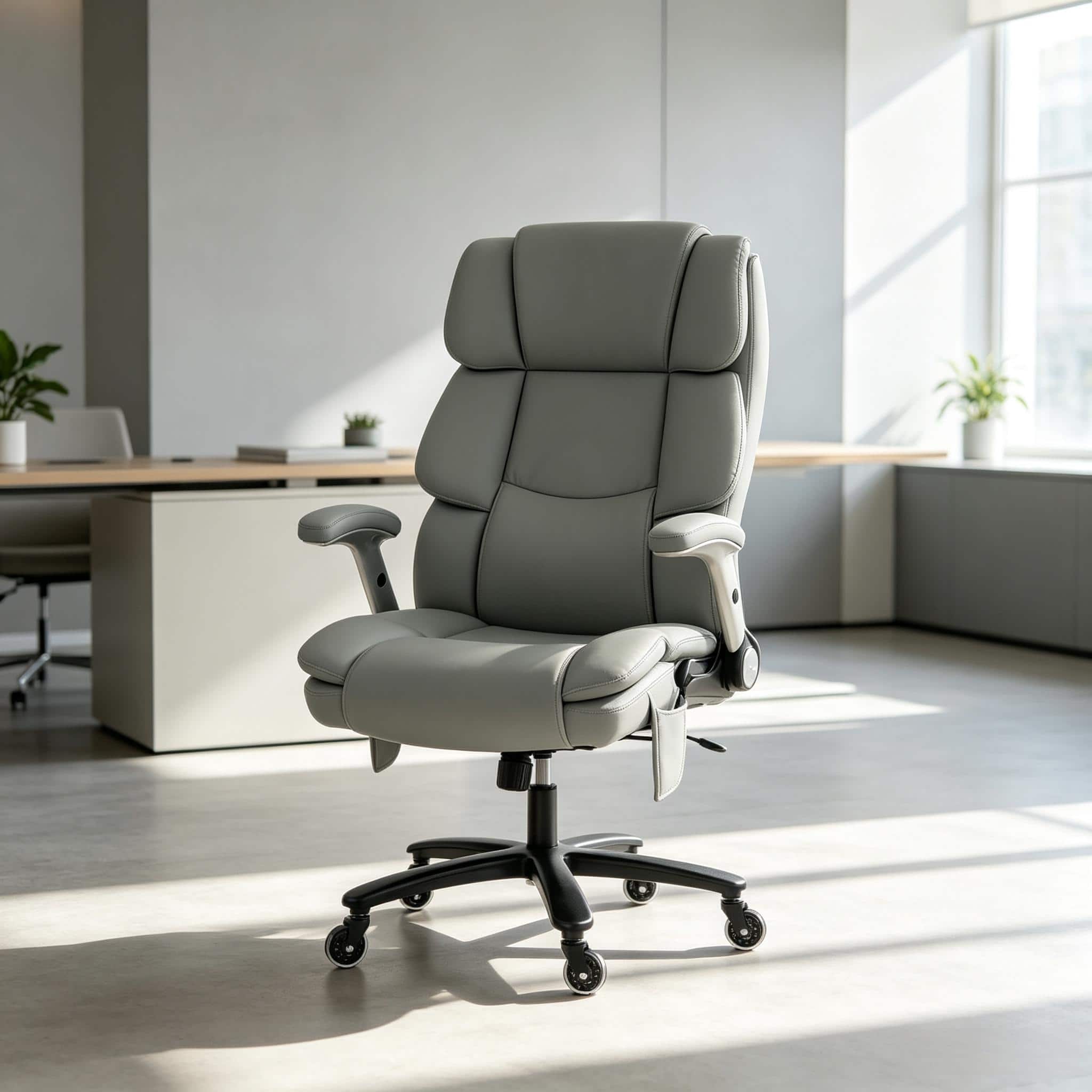 Forest'nSky - Ergonomic Desk Office Chair with Pet-Resistant Fabric, Airbag Lumbar Support and Flip-Up Armrests - Light Gray price history on PriceWatchPro