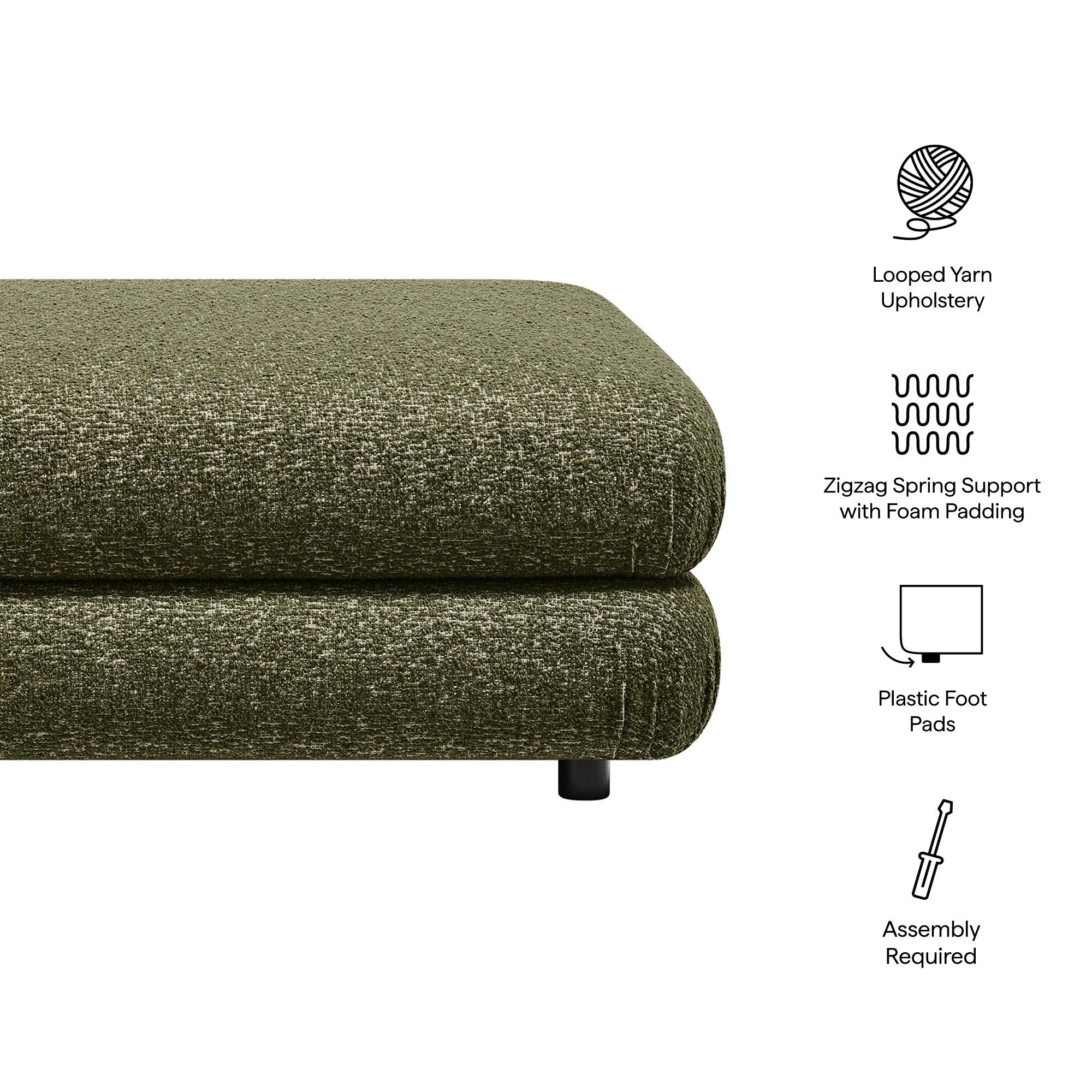 Looped Yarn Upholstery Zigzag Spring Support with Foam Padding Plastic Foot Pads Assembly Required