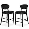 Best Choice Products - Set of 2 Counter-Height Bar Stools, Armless W/Upholstered Seat Cushion & Backrest - Black / Black - Black/Black