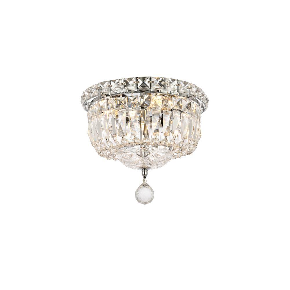 Alt View 4. Elegant Lighting - Tranquil 4 light Chrome Flush Mount Clear Royal Cut Crystal - Chrome.