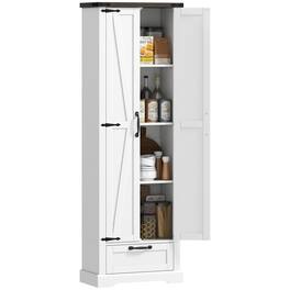Homcom - Pantry Cabinet, Kitchen Storage Cabinet with Adjustable Shelves - White