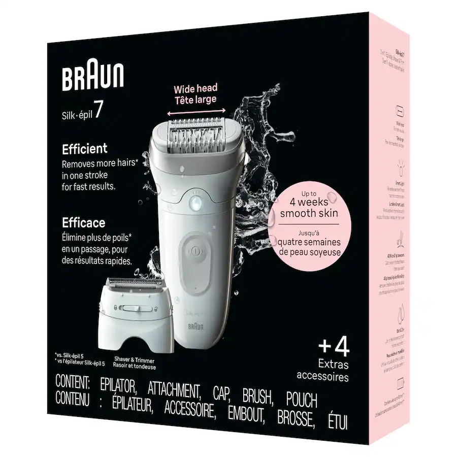 Braun Silk épil Epilator, Wet and Dry, Wide Head, Includes