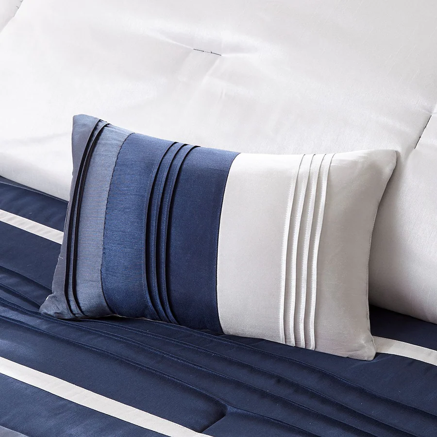 Gracie Mills Madge 7 Piece Traditional Comforter Set Navy 8154-01PM ...