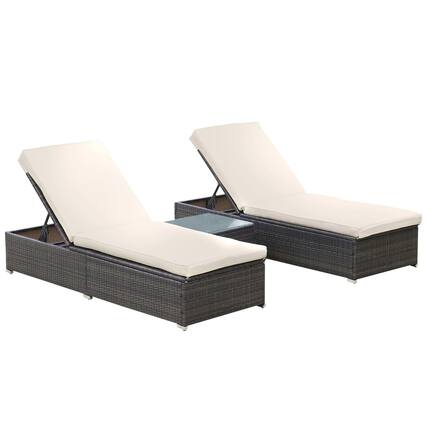 Front. Resenkos - Resenkos Outdoor Comfort Deluxe Lounge Chairs Set 2-Piece With 5-Level Backrest Adjustment, Thick Cushions, MixedBrown - MixedBrown.