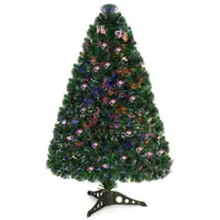Costway - 3Ft Pre-Lit Fiber Optic PVC Christmas Tree Tabletop Plastic - Green - Front_Zoom
