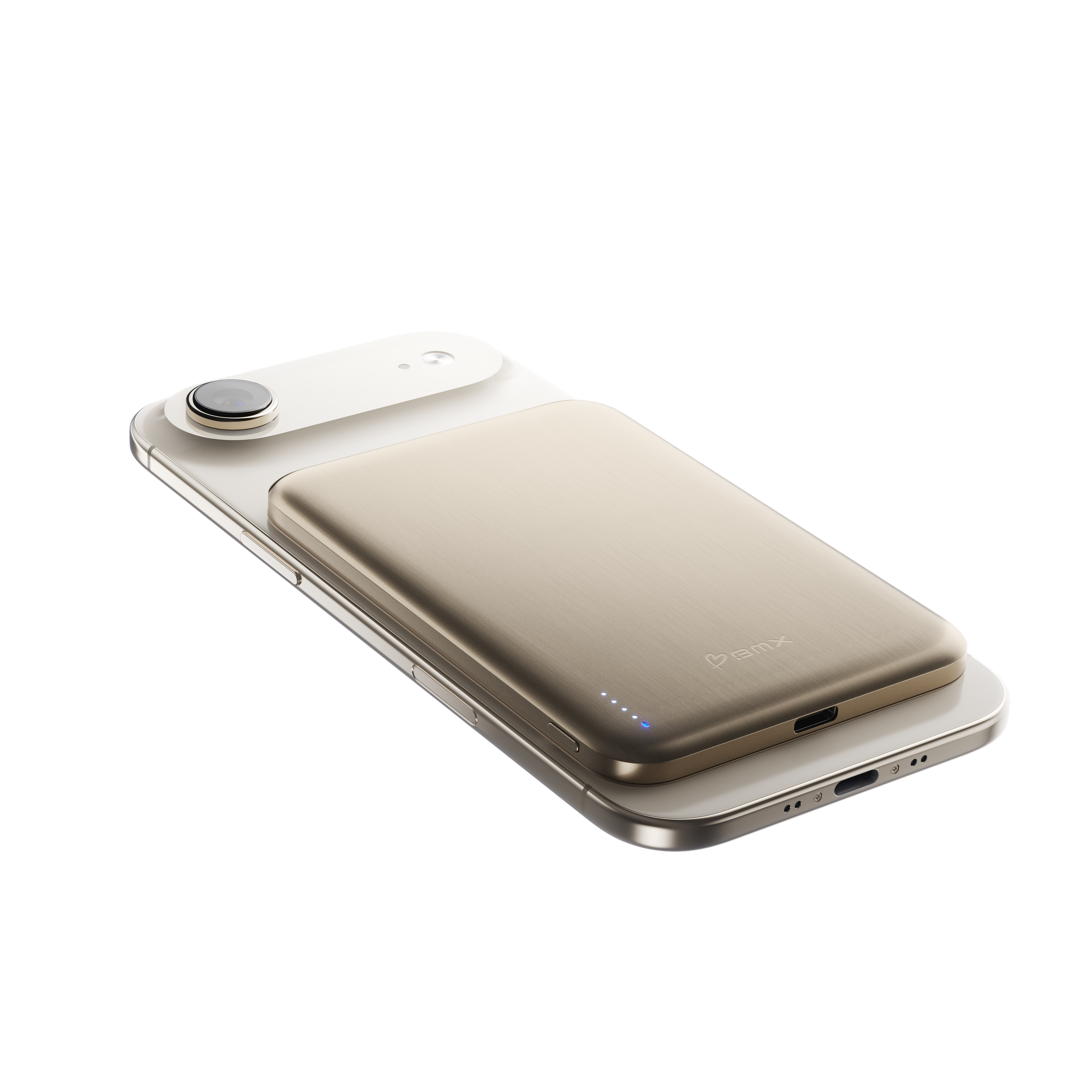 Alt View 1. BMX - SolidSafe AIR 5K Magnetic Solid-State Power Bank - Gold.