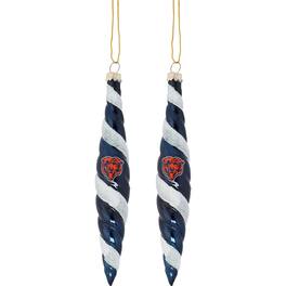 The Memory Company - Chicago Bears Two-Pack Swirl Blown Glass Ornament Set - Multicolor