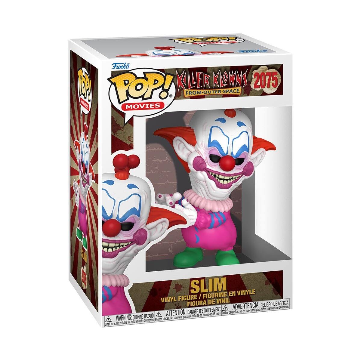 STORY Funko POP! BAEK KILLER KLOWNS 2075 FROM-OUTER-SPACE. NOVES MOVIES

SLIM EN VINYLE VINYL FIGURE FIGURINE FIGURA DE VINIL DE ASFIXIA, ADVERTENCIA: PELIGRO de 36 mesos, TOUFFEMENT, ased nios menores ATTENTION: DANGER D' pequertas. No 5 adecuado de menos de 36 nois, Partes, CHOKING HAZARD, pas AUS enfants WARNING: pieces. le convent 35 nonths, Petites subble to children urder Small parts id