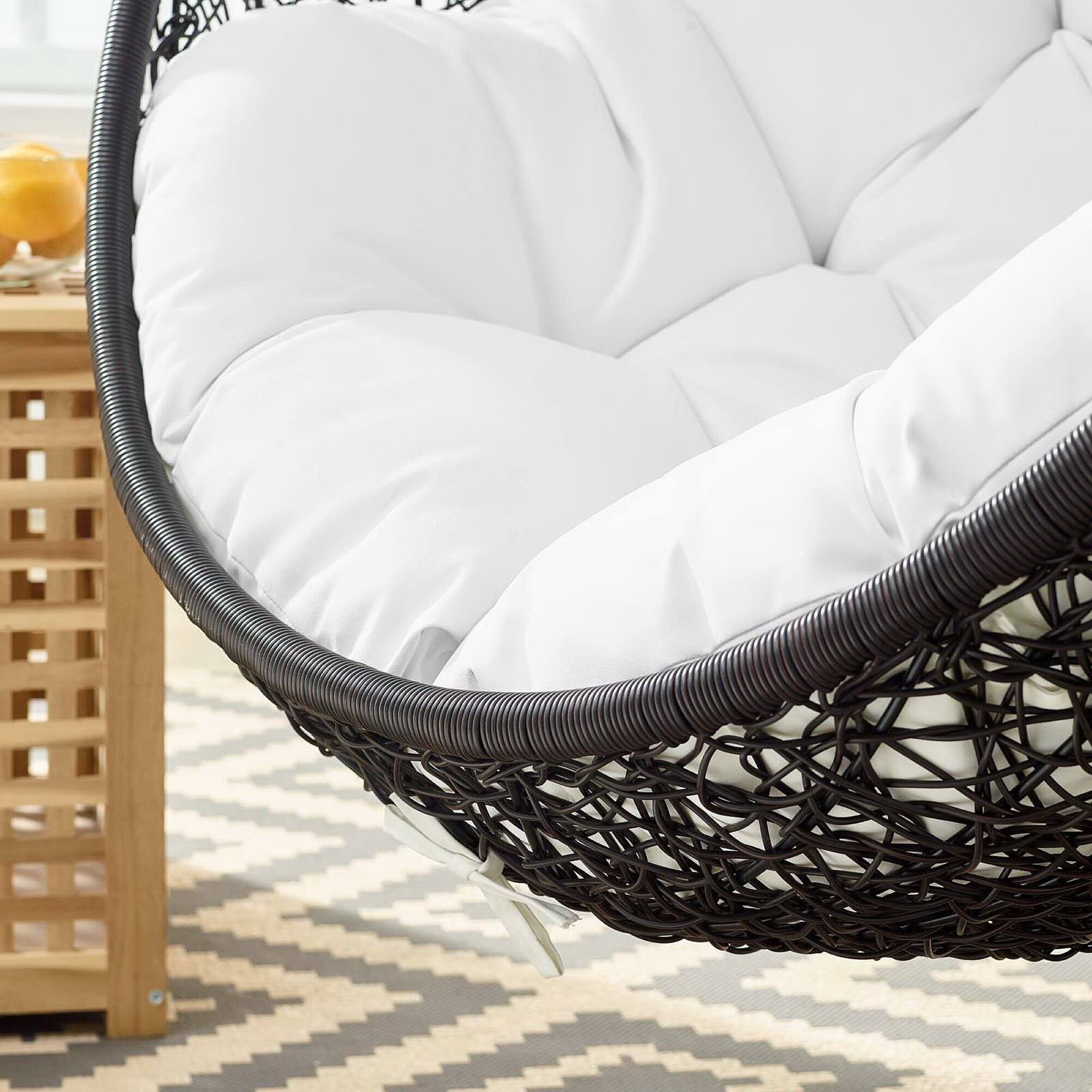 Alt View 6. Modway - Encase Swing Outdoor Patio Lounge Chair Without Stand by Modway - Black White.