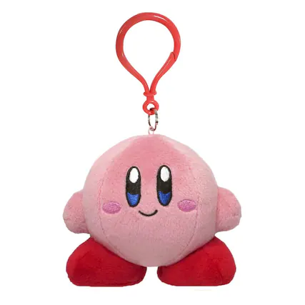Front. Little Buddy - Kirby Nintendo 3.5 Inch Dangler Plush - Kirby - Pink.