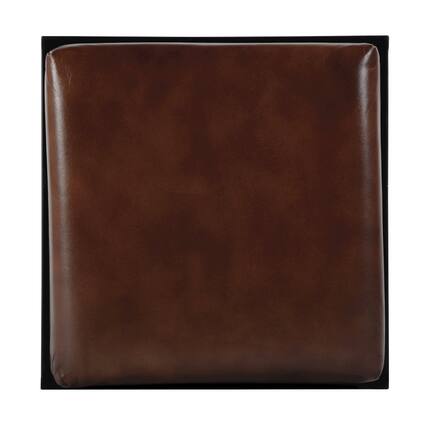 Front. Butler Specialty - 26 in. Seat Height Leather and Iron Backless Counter Height Stool with Footrest - Black,Brown.