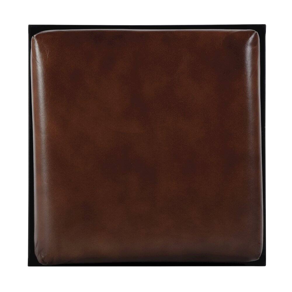 Front. Butler Specialty - 26 in. Seat Height Leather and Iron Backless Counter Height Stool with Footrest - Black,Brown.