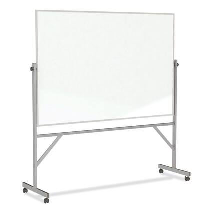 Front. Ghent - REMOVE - Reversible Magnetic Porcelain Whiteboard with , 77.25" x 78.13", White Surface, Satin.