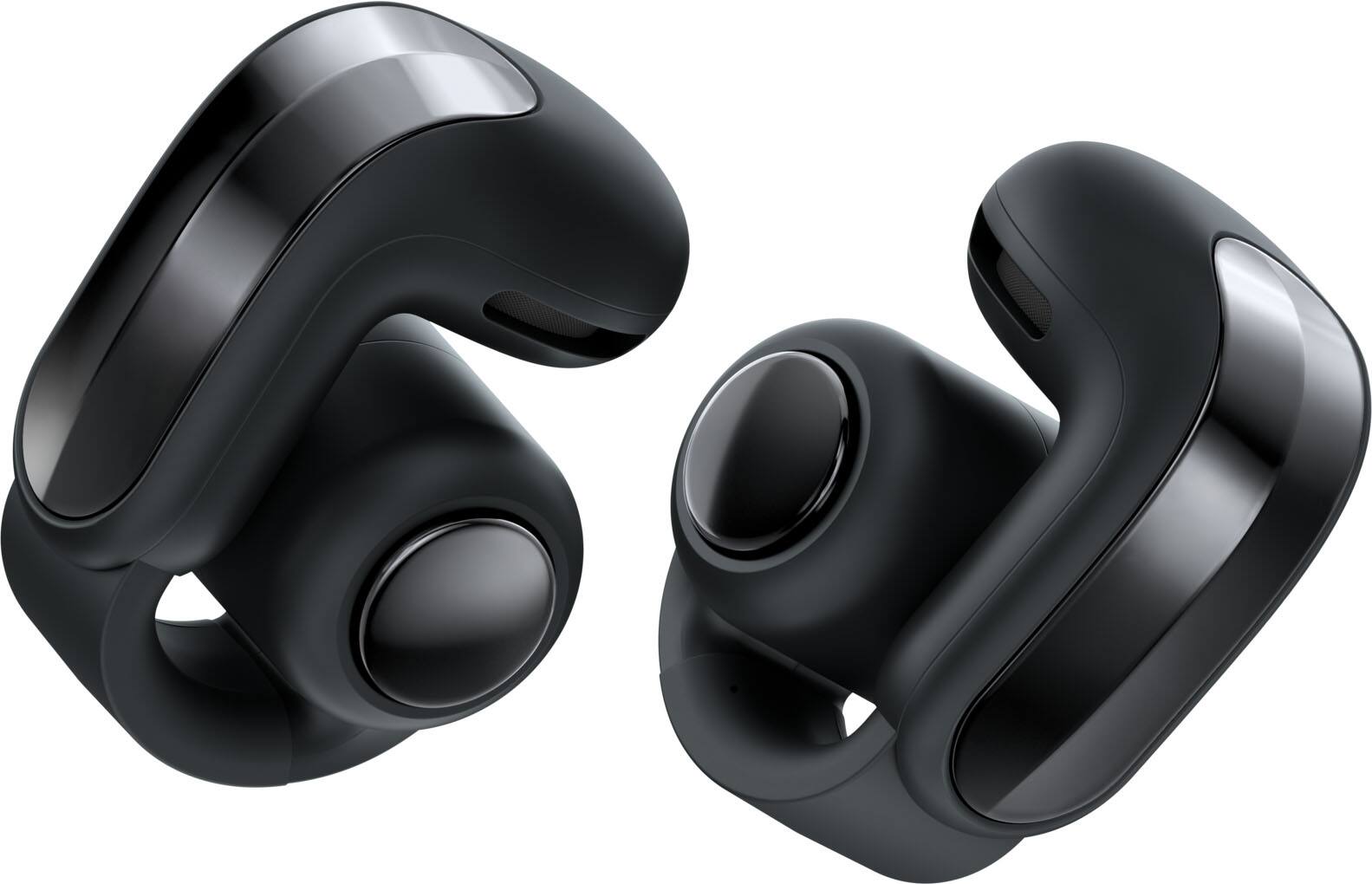 Front. Bose - Bose Ultra Open Earbuds (2nd Gen) - Wireless Bluetooth Open Ear Earbuds with Immersive Audio and Wireless Charging - Black.