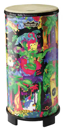 Front. Remo - Kids' 10" x 22" Tubano - Black.