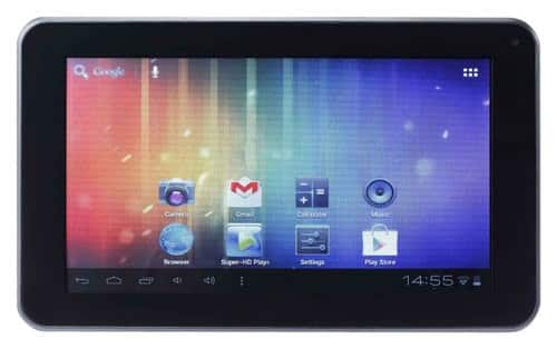 Front Standard. Double Power - D7015 7 inch Tablet with 4GB Memory - Black.