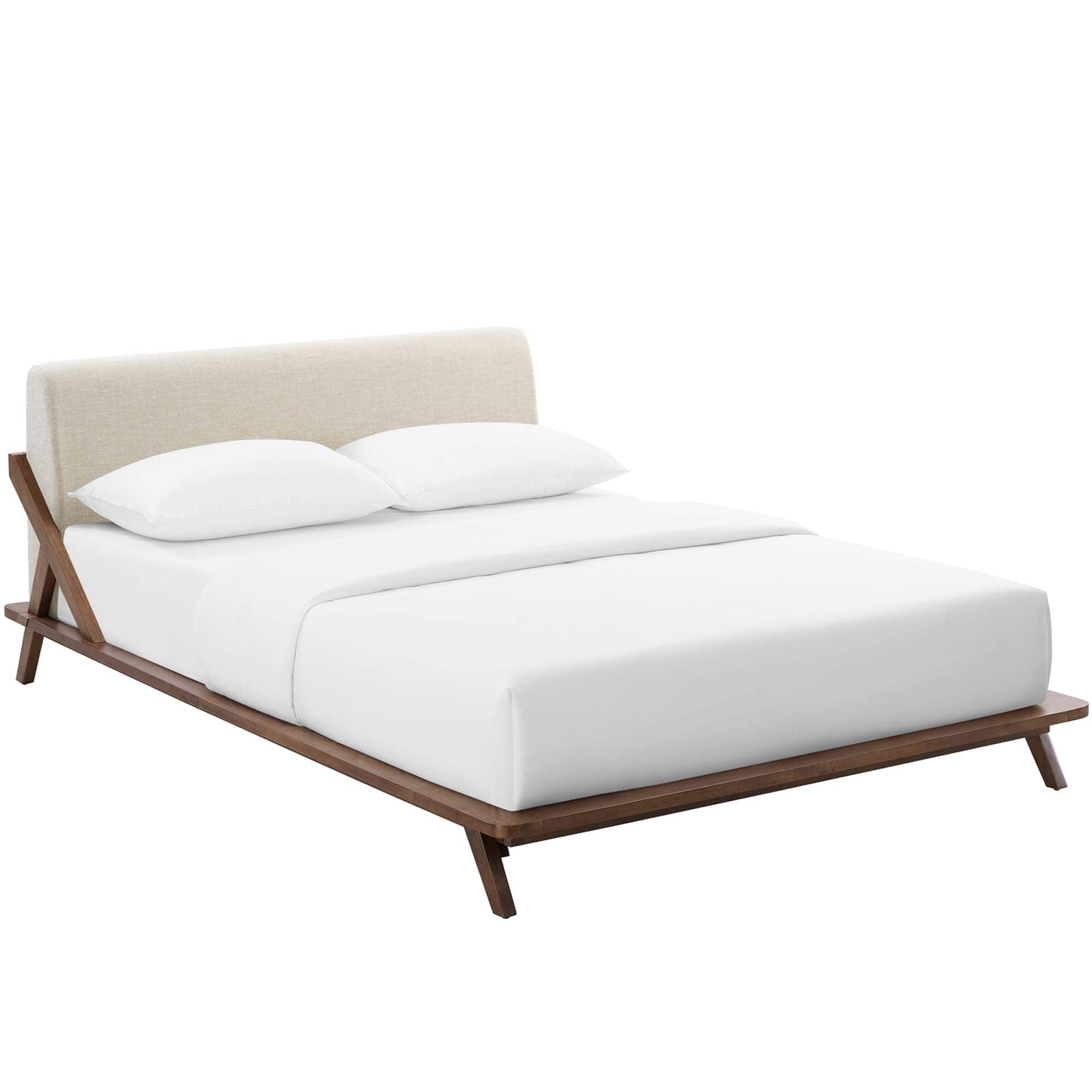 Modway - Luella Upholstered Fabric Queen Platform Bed - Brown