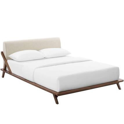 Front. Modway - Luella Upholstered Fabric Queen Platform Bed - Brown.