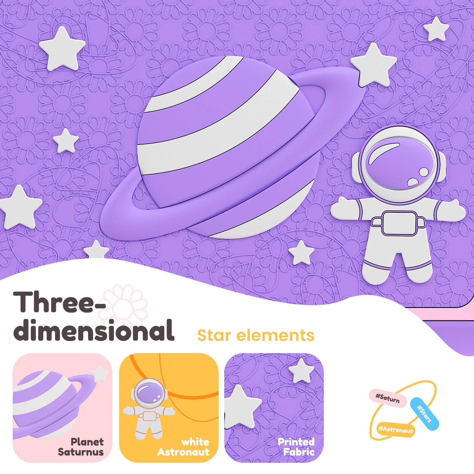 Three-dimensional Star elements Planet Saturnus white Astronaut Printed Fabric  
#Saturn #Stars #Astronaut