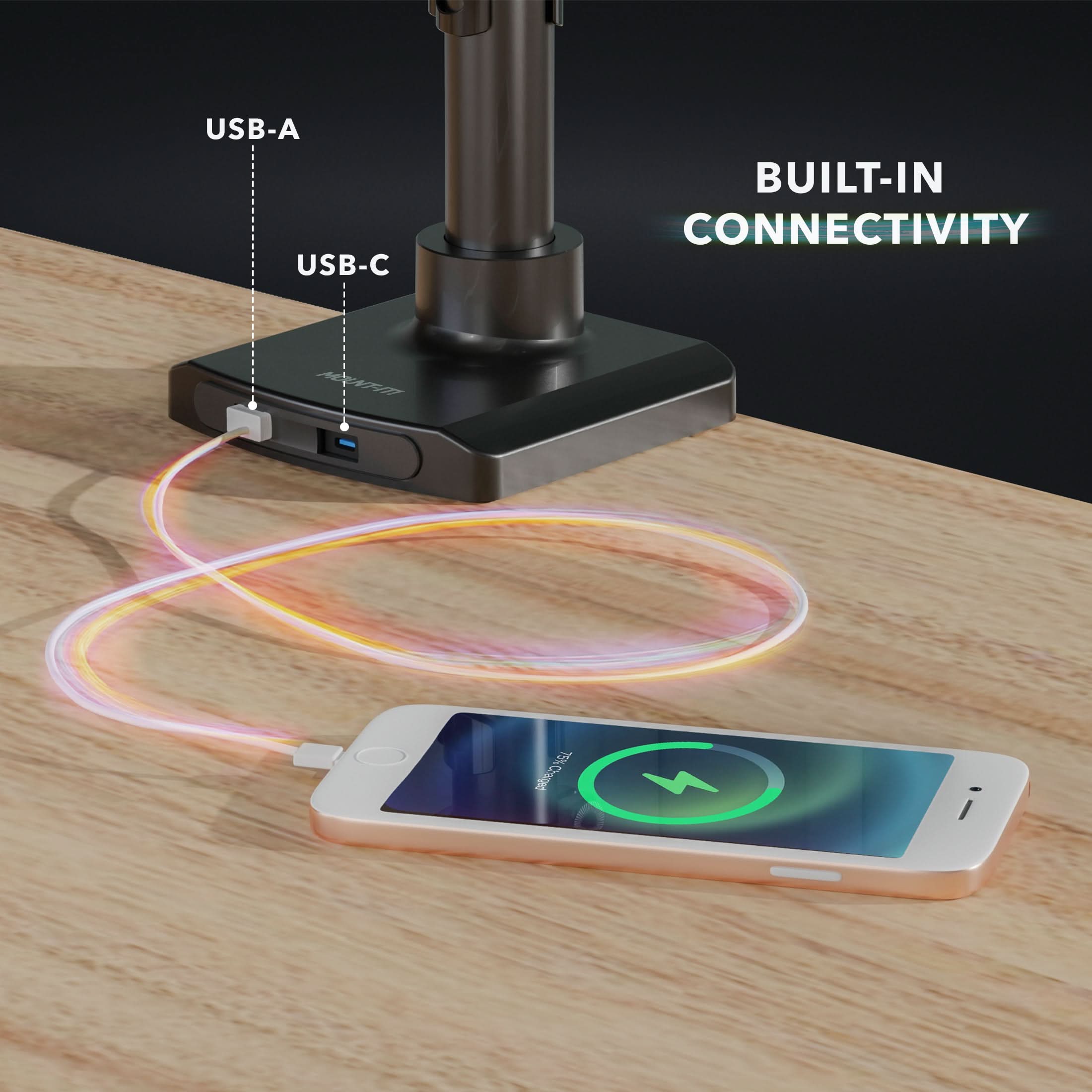 USB-A USB-C BUILT-IN CONNECTIVITY