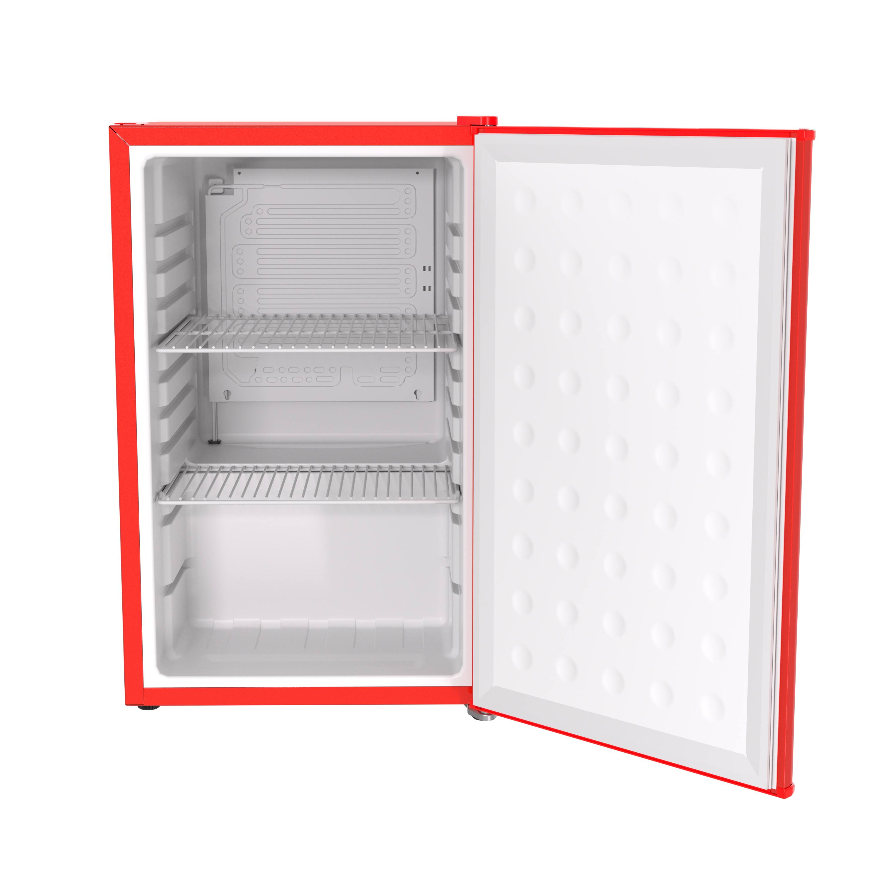 Alt View 2. ProMounts - SnowLion 65L Solid Door Mini Fridge – 2.3 cu ft, Red, Freestanding Under-Counter Refrigerator - Red.