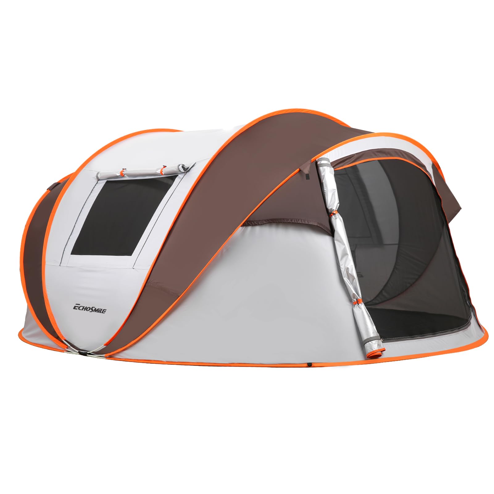 Front. Wikistore - Wikistore 6 Person Pop Up Tent Instant Setup Water Resistant Portable w/Carry Bag for Family Camping & Outdoor 4-Season - ‎White & Brown.