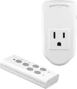 BN-LINK - Wireless Remote Outlet Switch, 1 Remote + 1 Outlet, 100ft, 10A/1200W, for Lights & Fans - White