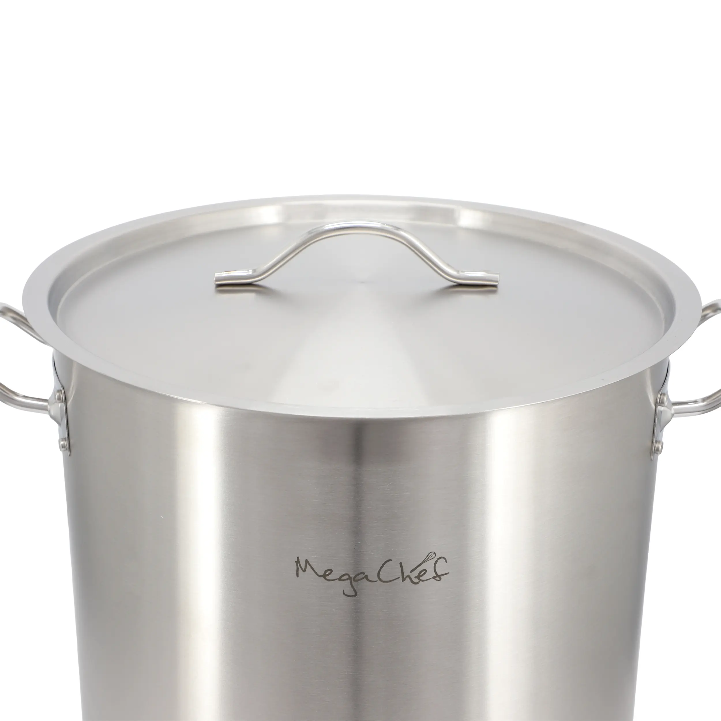 Alt View 2. MegaChef - MegaChef Professional Kitchen 38.5 Quart Round Stainless Steel Stock Pot with Lid - Silver.