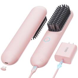 DORLUKFU - Cordless Hair Straightener Brush - Porta PRO Portable Straightening Brush for Travel, Mini Ionic Hot Comb Straightener