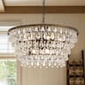 Siljoy - 28-Inch 9-Light Vintage Antique Bronze Crystal Chandelier with Adjustable Chain for Dining Room, Foyer, and Bedroom - Black