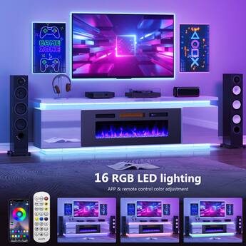 Skyzoo Electric Fireplace TV Stand for TVs up to 80 Skyzoo Electric Fireplace TV Stand for TVs up to 80