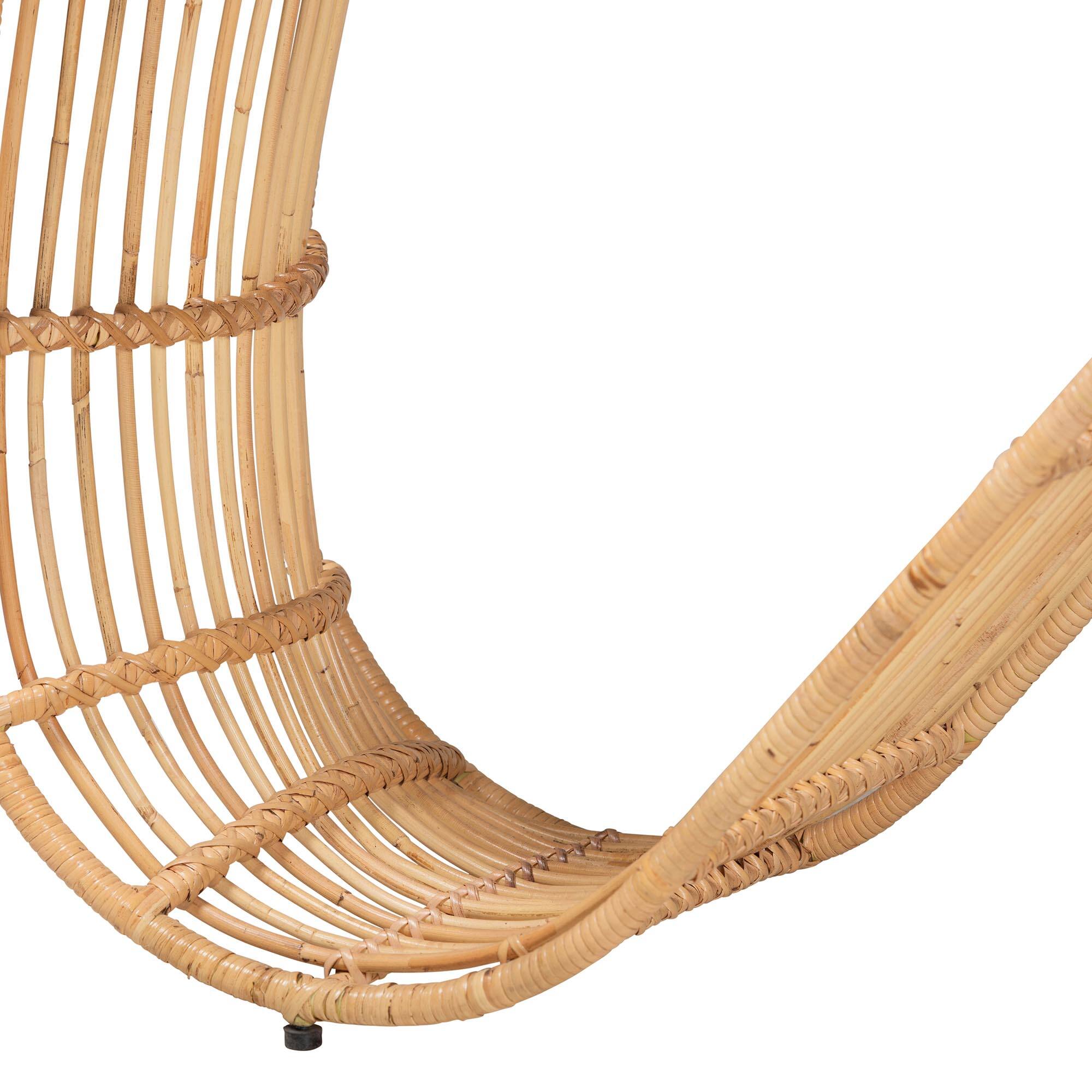Alt View 1. bali & pari - Araceli Rattan S-Curve Console Table - Handwoven Wicker Sculptural Accent Table for Living Room or Entryway - Light Honey.