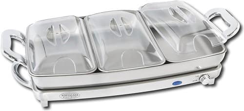 Front Standard. Nostalgia Electrics - Deluxe Buffet Server - Stainless-Steel.