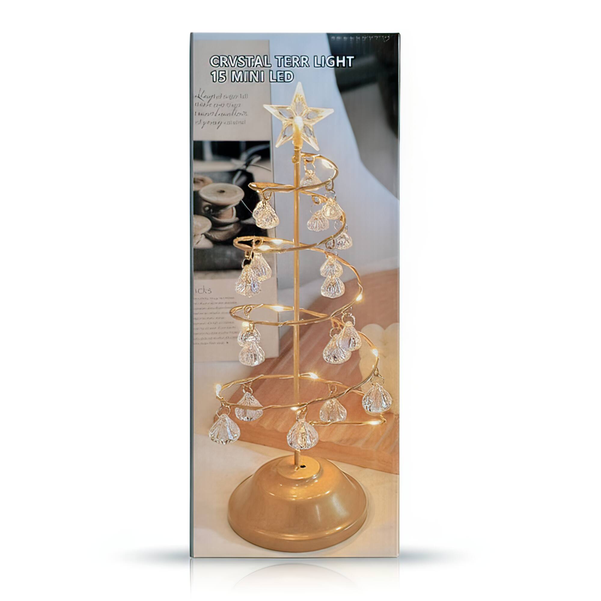 CRVSTAL TERR LIGHT  
15 MINI LED  
Kagper el w tall  
Te 2 Oaga  
lematior e ss yrny  
5 stral icks