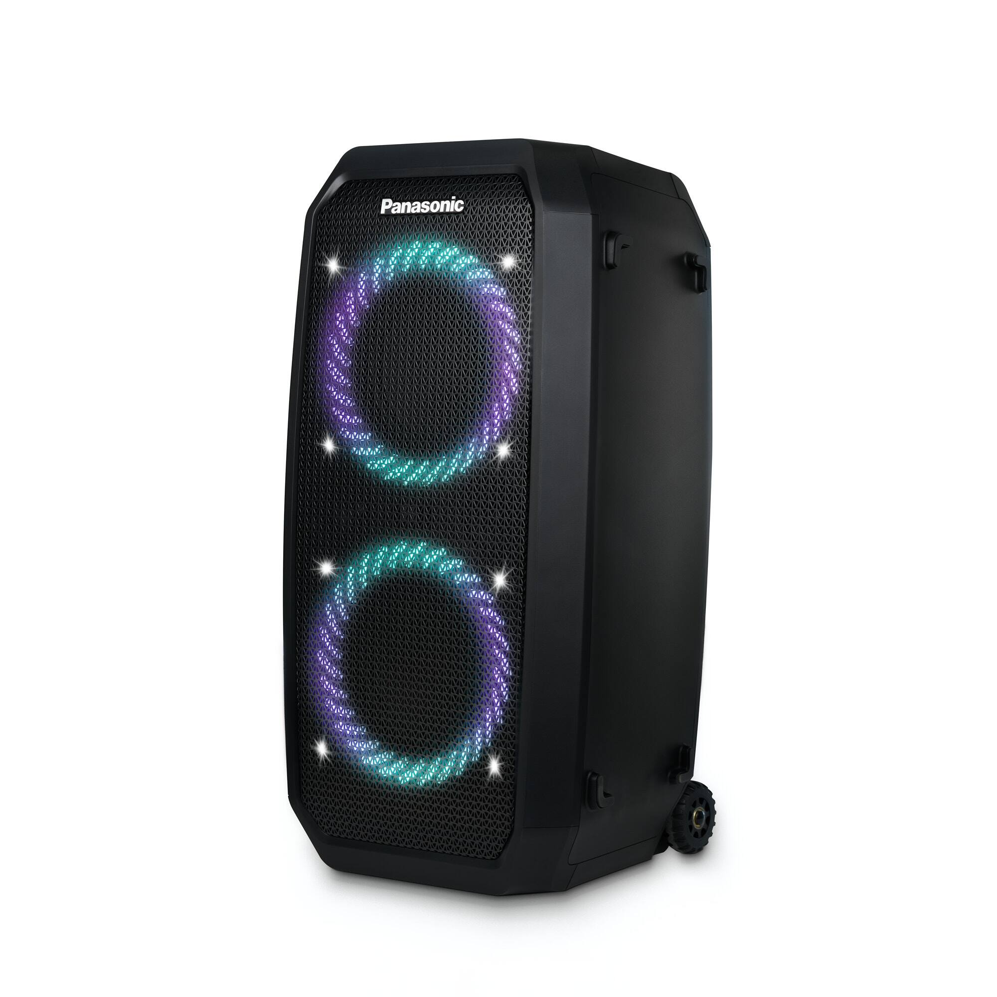 Left. Panasonic - SC-BMAX31 Portable Bluetooth Wireless Party Speaker with Vibrant Light Display, 75W - BLACK.