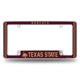 Rico Industries - Texas State Bobcats Chrome Metal License Plate Frame with Full Frame Team Color Graphics - Multi