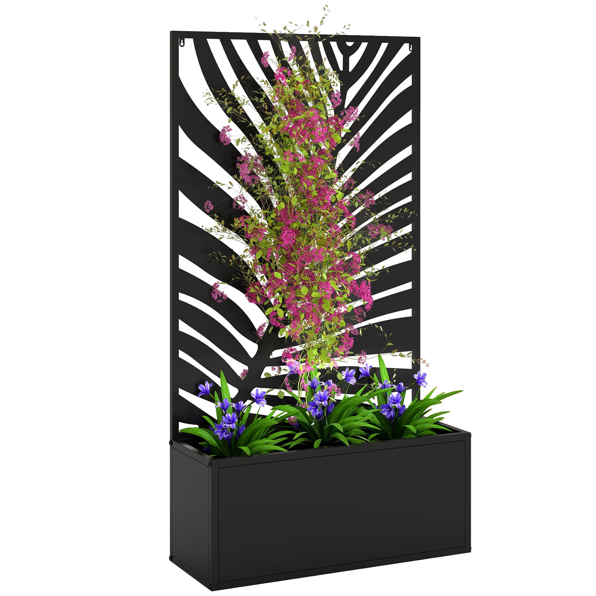 Outsunny - Metal Raised Garden Bed with Trellis for Climbing Plants, Freestanding or Wall Mounted Flower Bed with Privacy Panel price history on PriceWatchPro