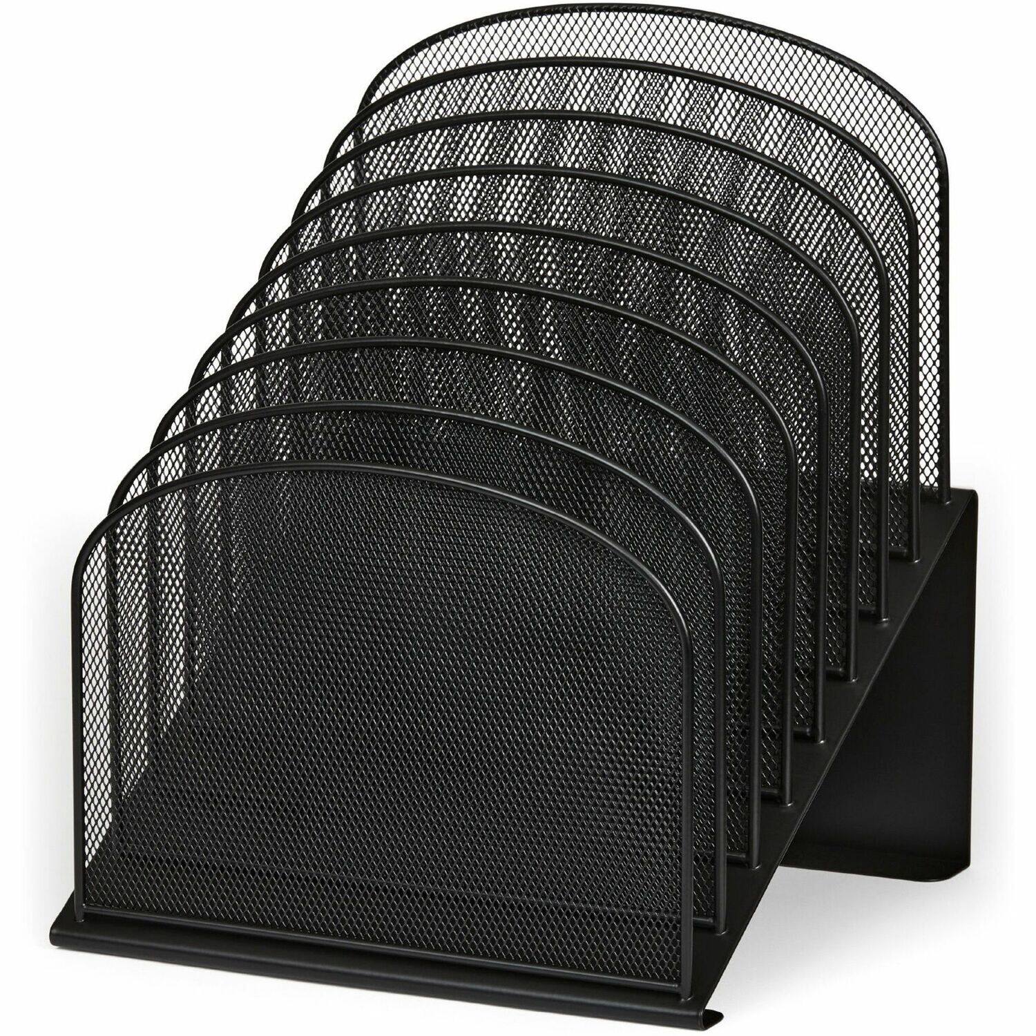 Front. Safco - Safco Onyx Wire Mesh Desktop Organizer 8 Compartment Compartment Size : 1" 14" x 11.75" x 10.75" Desktop  Black Steel - Black.