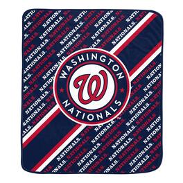Pegasus - Washington Nationals 60" x 70" Diagonal Lined Wordmark Ultra Soft Blanket - Multicolor