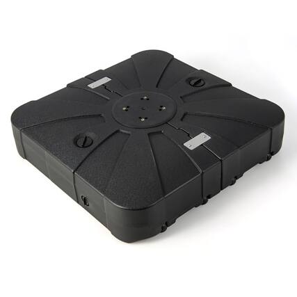Front. Kadyn - Outdoor Umbrella Base 335 x 335 Inch Fillable Cantilever Umbrella Base with Wheels Black - Black.
