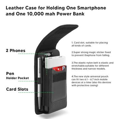 Large Vertical Double Decker Nylon Pouch with Card Slot Large Vertical Double Decker Nylon Pouch with Card Slot