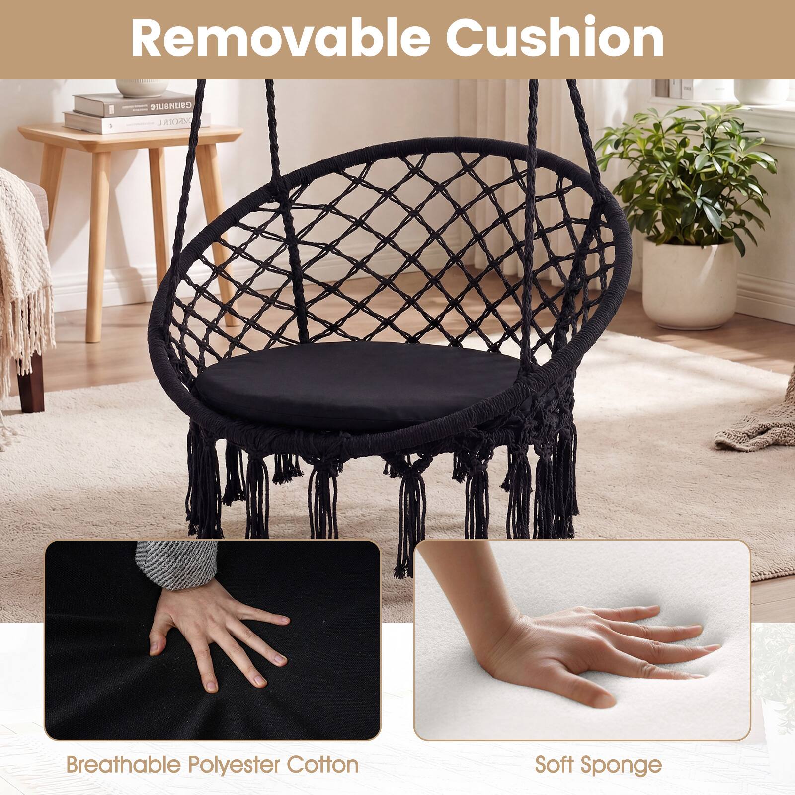 Removable Cushion

Breathable Polyester Cotton

Soft Sponge