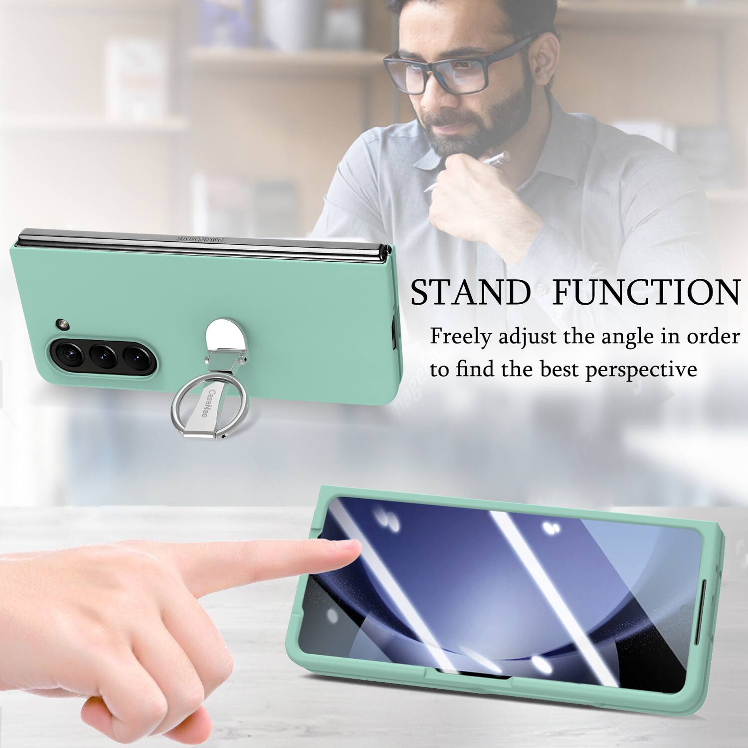 STAND FUNCTION  
Freely adjust the angle in order to find the best perspective