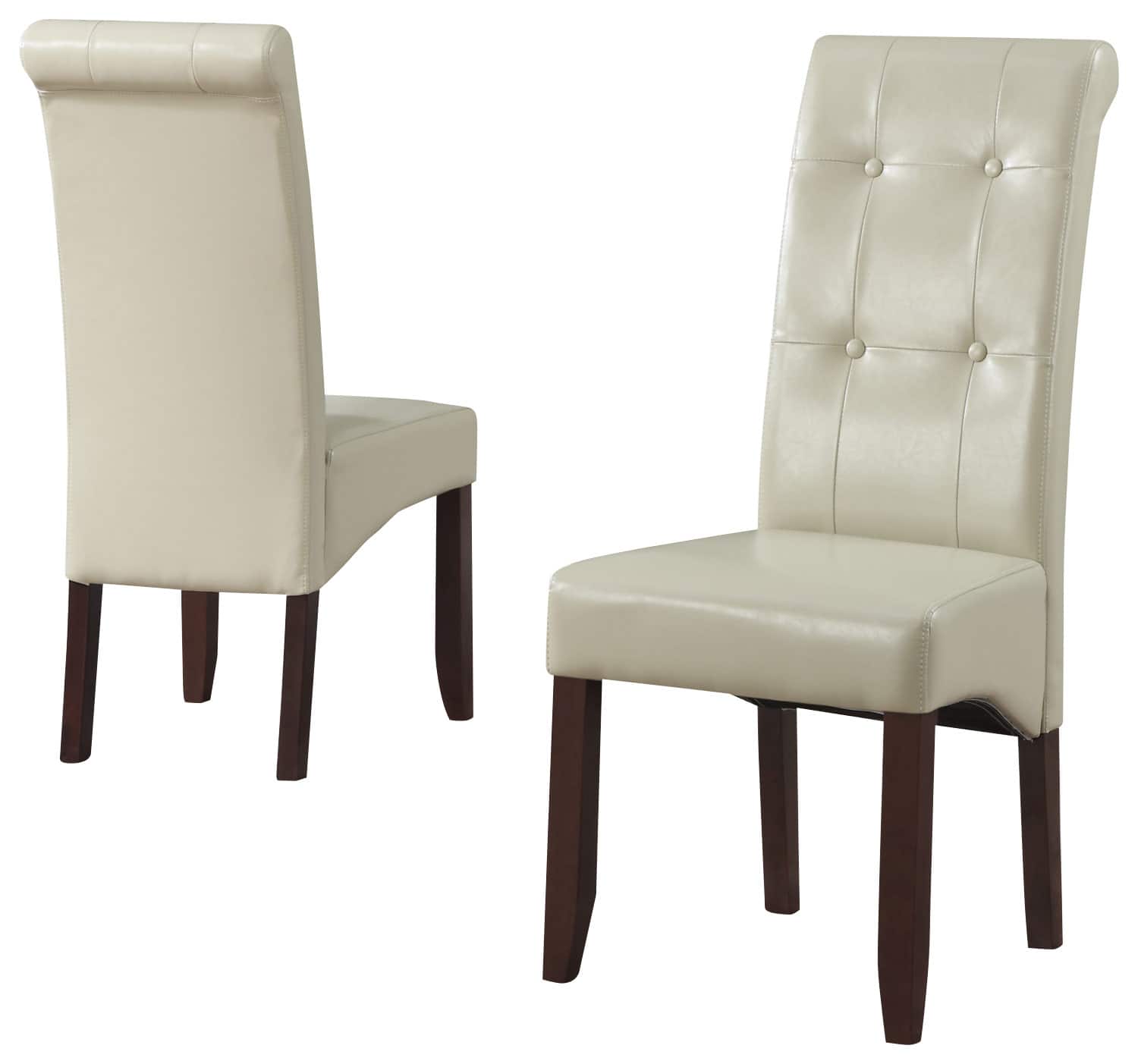 Simpli Home - Cosmopolitan Parson Chairs (Pair) - Satin Cream - Larger Front
