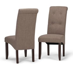 Simpli Home - Cosmopolitan Polyester & Wood Dining Chairs (Set of 2) - Light Mocha - Front_Zoom
