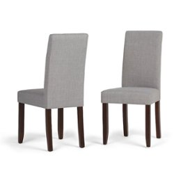 Simpli Home - Acadian Parson Polyester Fabric Dining Chairs (Set of 2) - Dove Gray - Front_Zoom